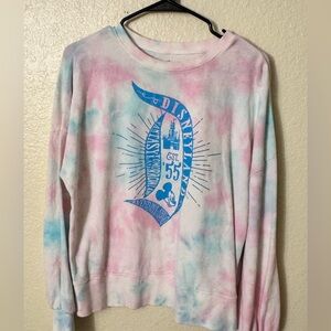 Disneyland pink and blue tie dye sweatshirt, size large
